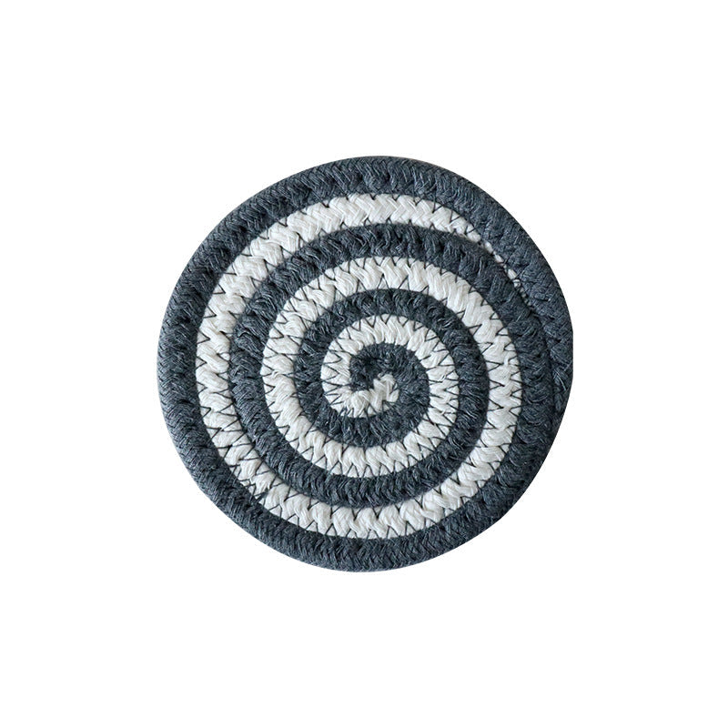 Handwoven Cotton Rope Coaster, Thick Spiral Heat-Resistant Table Mat