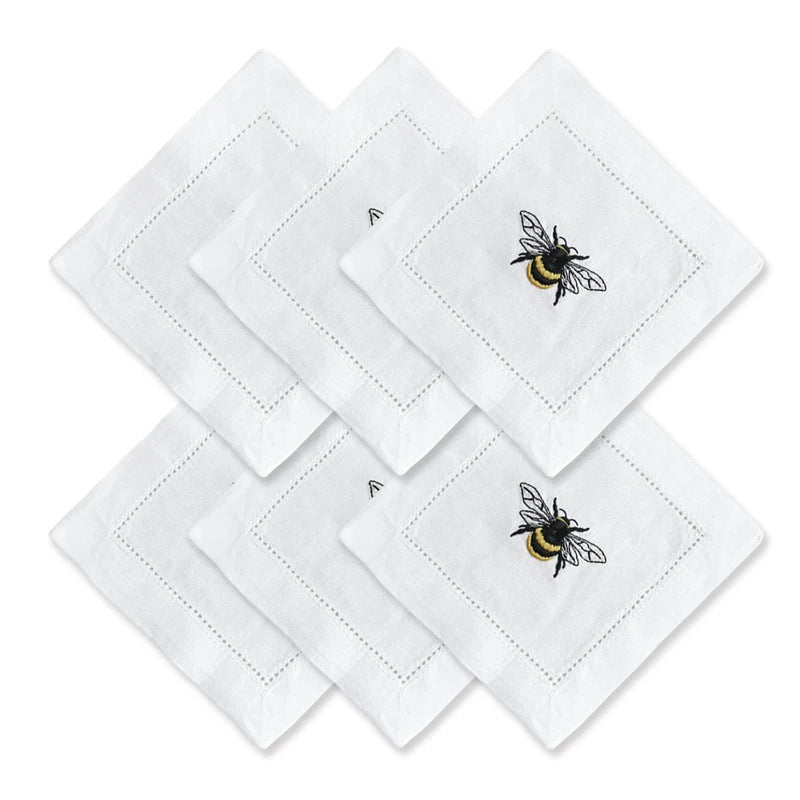 Bee Embroidered Linen Napkin – Decorative Table Linen for Dining & Entertaining