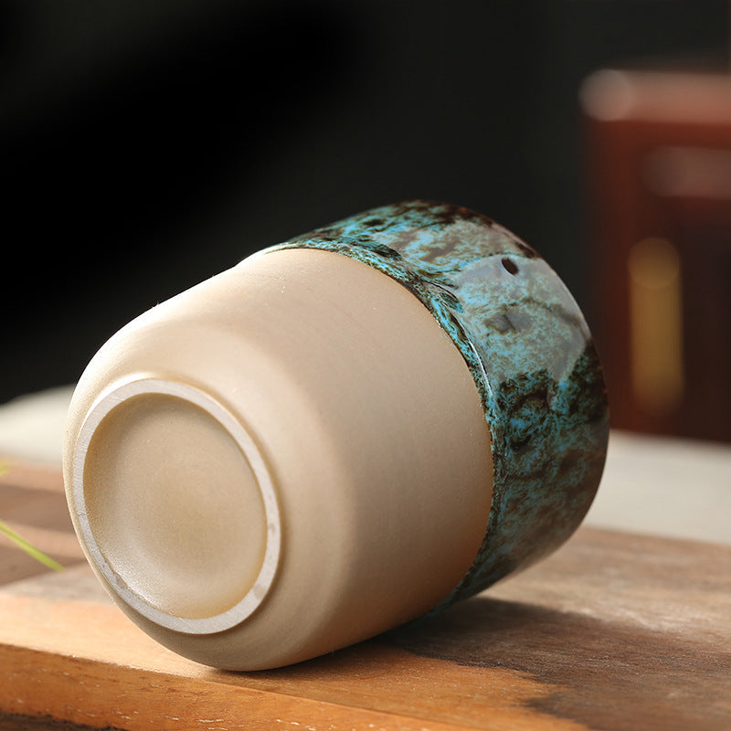 150ml Reactive Glaze Ceramic Cup – Handleless Tea & Coffee Tumbler for Espresso, Sake, Café, Restaurant, Office & Home Drinkware