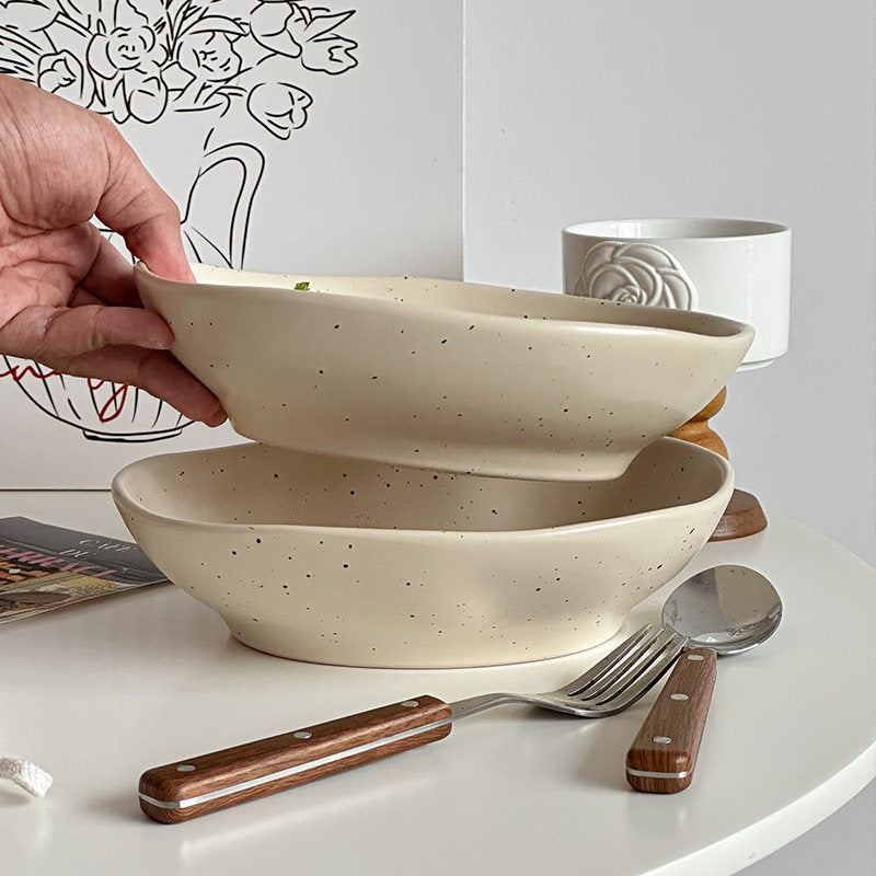 Ceramic Yogurt Bowl – 350ml Irregular Shape Breakfast Bowl