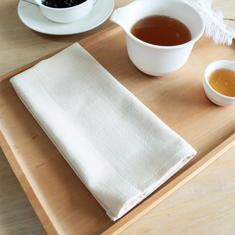 Japanese Style Solid Color Cotton Linen Napkin, Kitchen Tea Towel, Baking Cloth & Table Linen