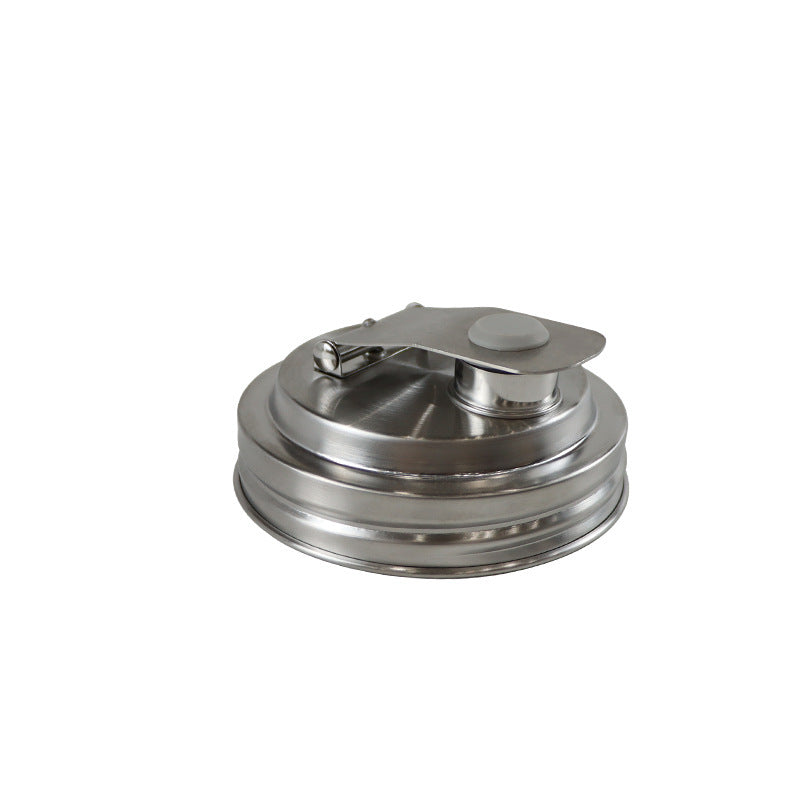 304 Stainless Steel Mason Jar Pouring Lid , 70mm Regular Mouth Replacement Cap