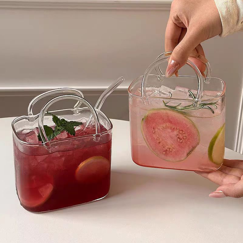 Novelty Handbag Glass Cup – Transparent Beverage & Cocktail Glass