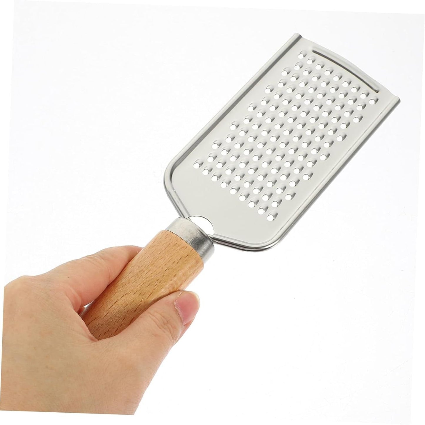Stainless Steel Cheese Grater with Beech Wood Handle, Ginger, Chocolate & Lemon Zester