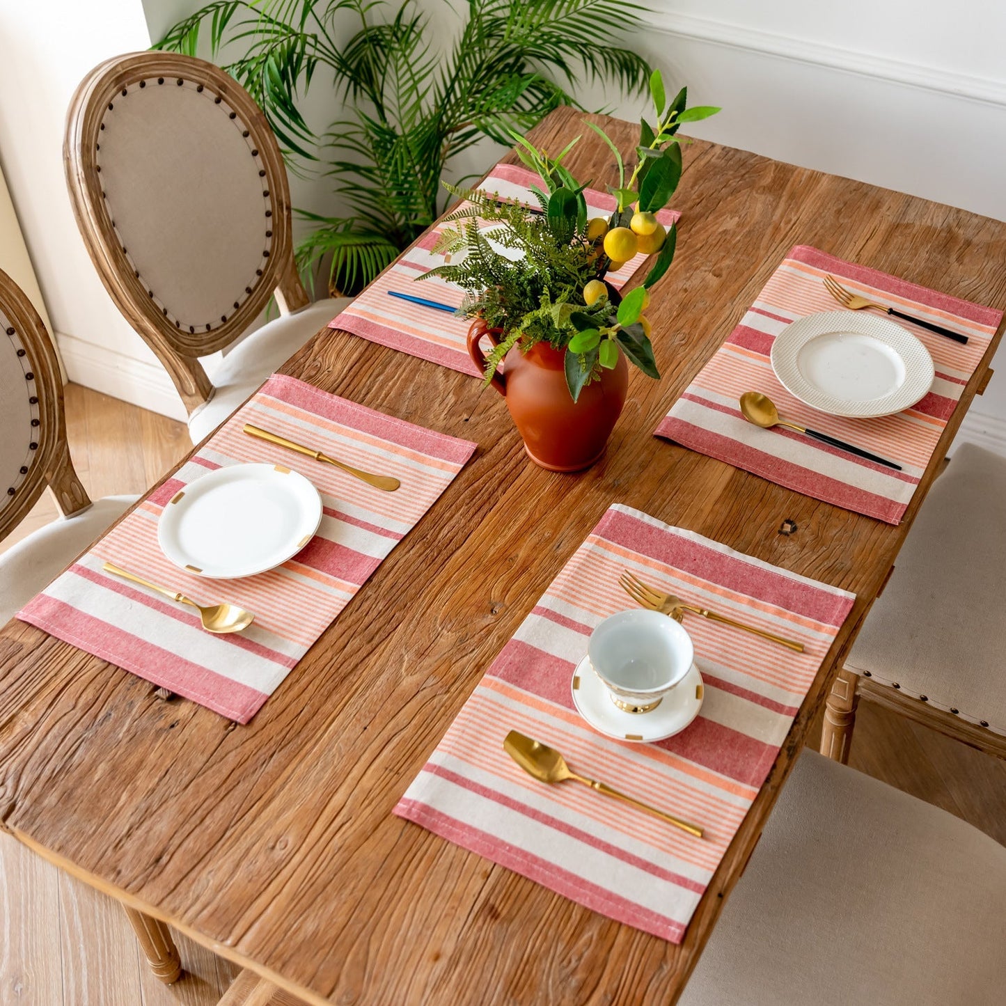 Striped Cotton Linen Placemat & Photography Backdrop
