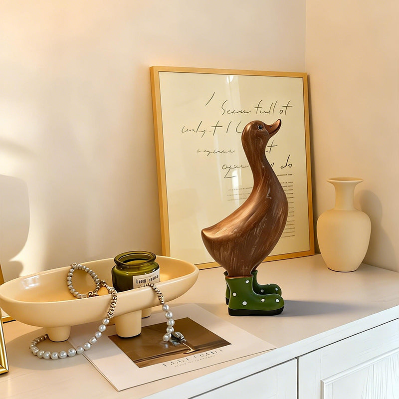 Resin Goose Figurine – Garden & Entryway Decorative Accent