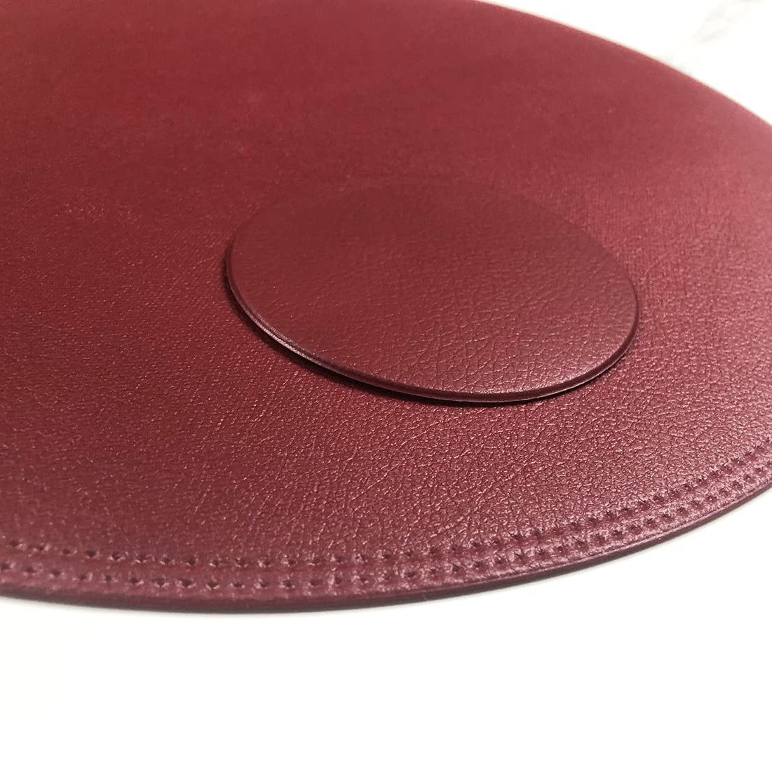 Round Faux Leather Placemat, Waterproof Heat Resistant Table Mat