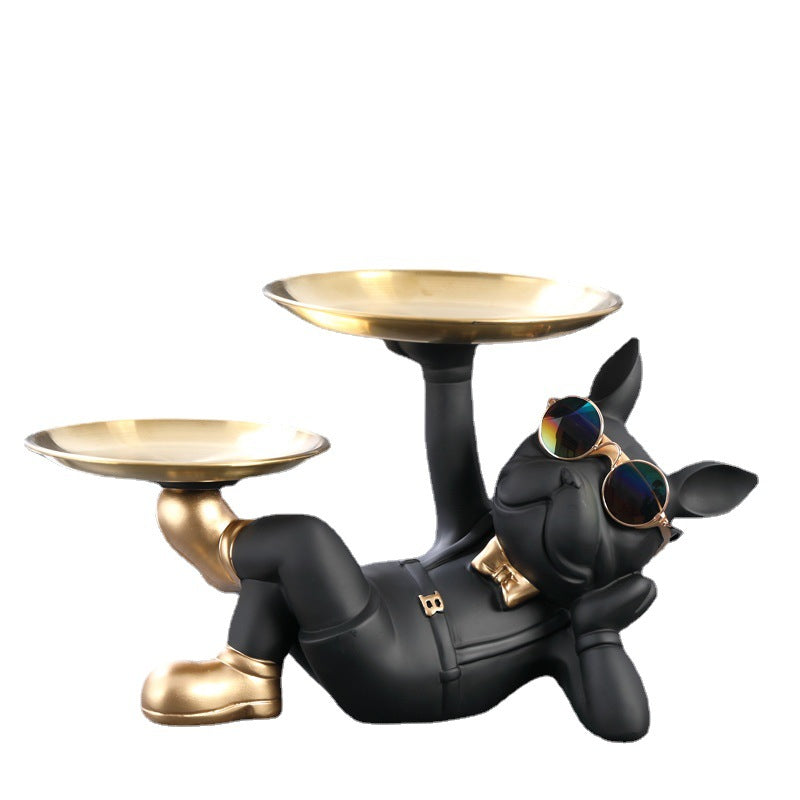 French Bulldog Key Holder Tray – Entryway Organizer Decorative Sculpture