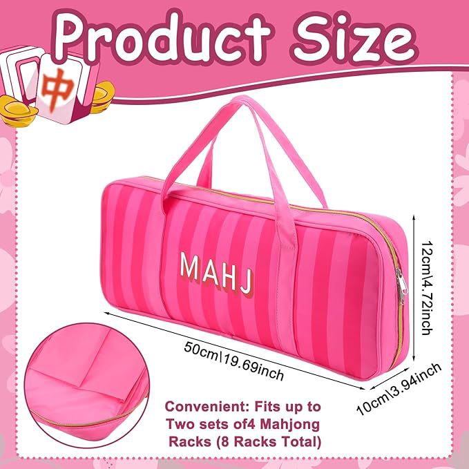 Oxford Cloth Mahjong Rack Carrying Bag – Large Zippered Storage Case for 8 Mahjong Racks