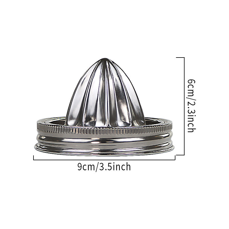 304 Stainless Steel Manual Citrus Juicer Set – 86 mm Juicing Lid with Glass Jar