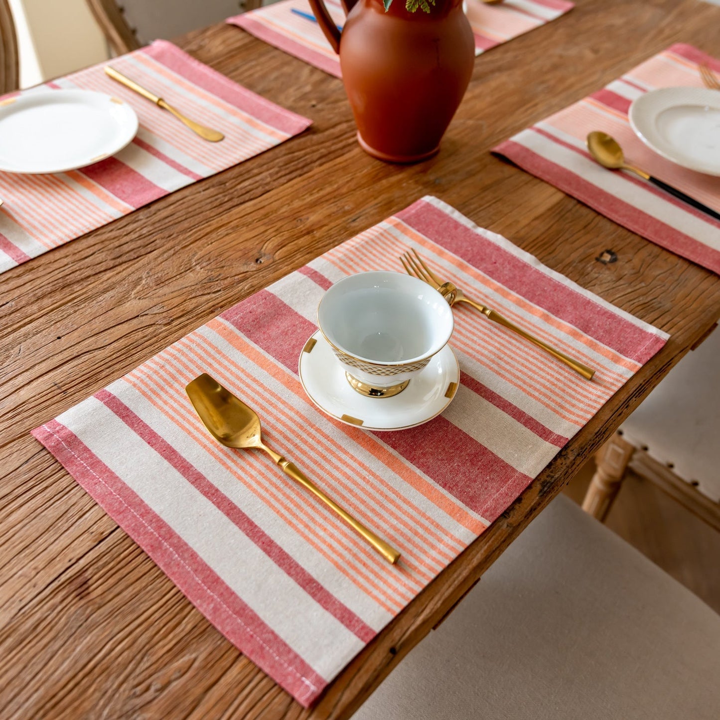 Striped Cotton Linen Placemat & Photography Backdrop