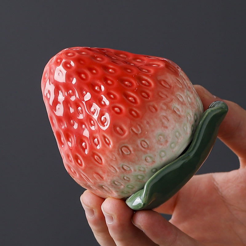 Strawberry Ceramic Storage Jar – Decorative Tea & Candy Canister