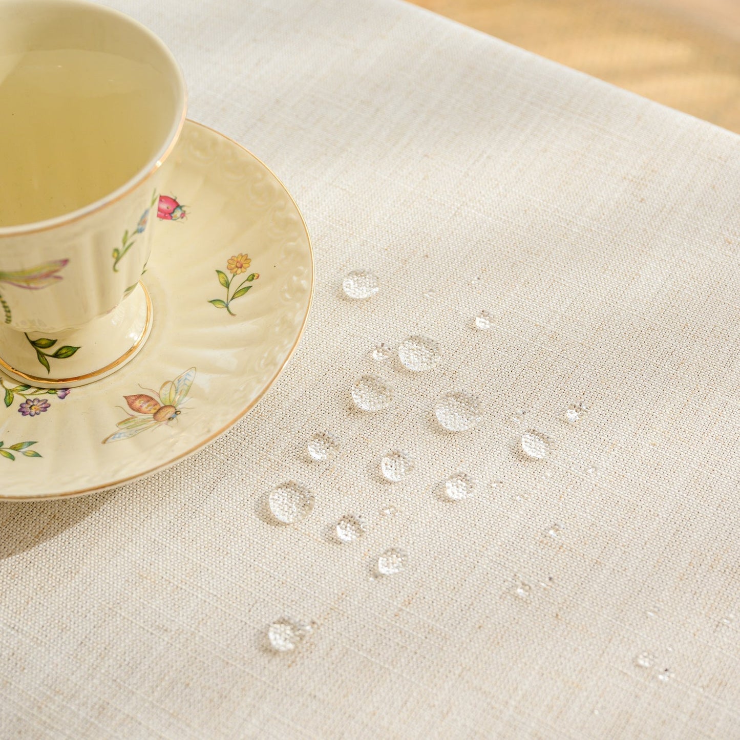 Solid Waterproof Tablecloth, Cotton Linen Rectangular Table Cover