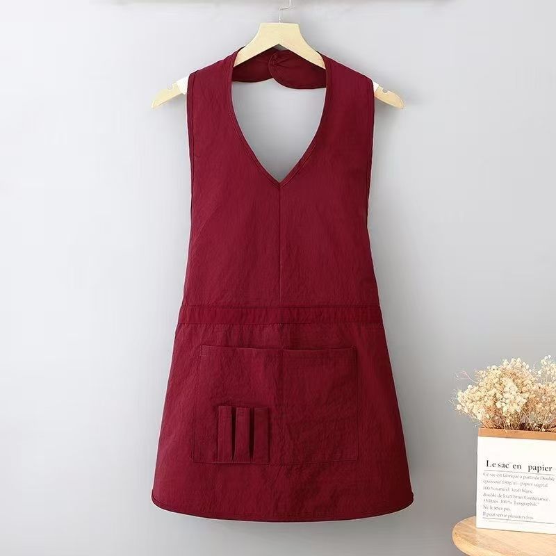 Taslon Work Apron with Large Pocket – Lightweight Pullover Kitchen Apron