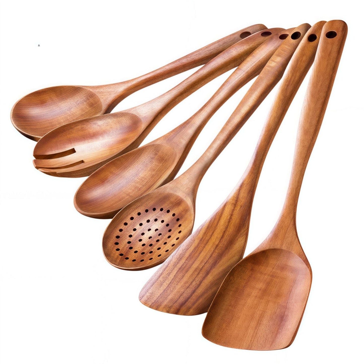Acacia Wood Kitchen Utensil Set Teak Cooking Spoons