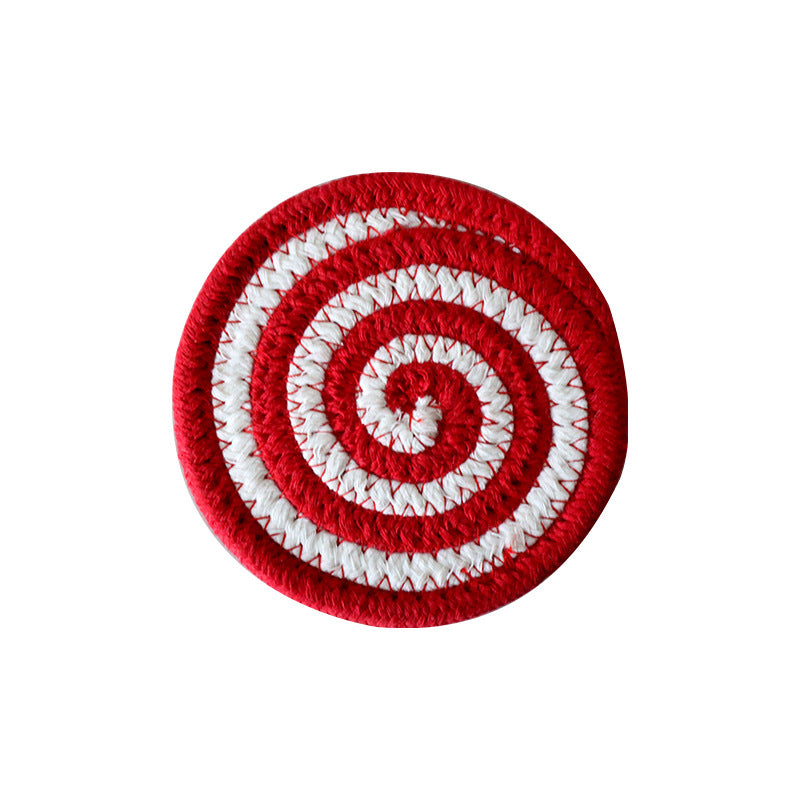 Handwoven Cotton Rope Coaster, Thick Spiral Heat-Resistant Table Mat