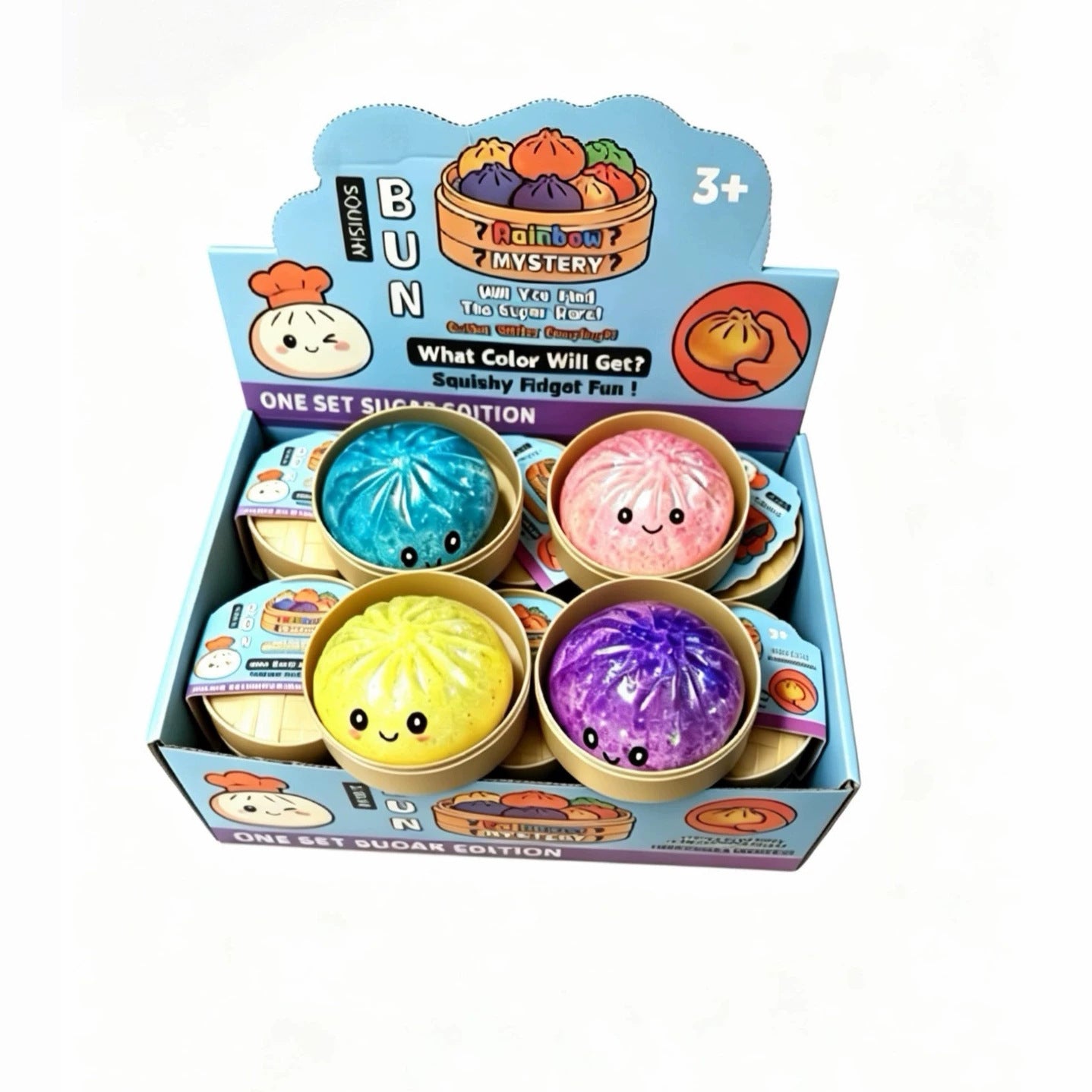 Smiley Bao Bun Squishy Toy – Jumbo Slow Rising Stress Relief Toy
