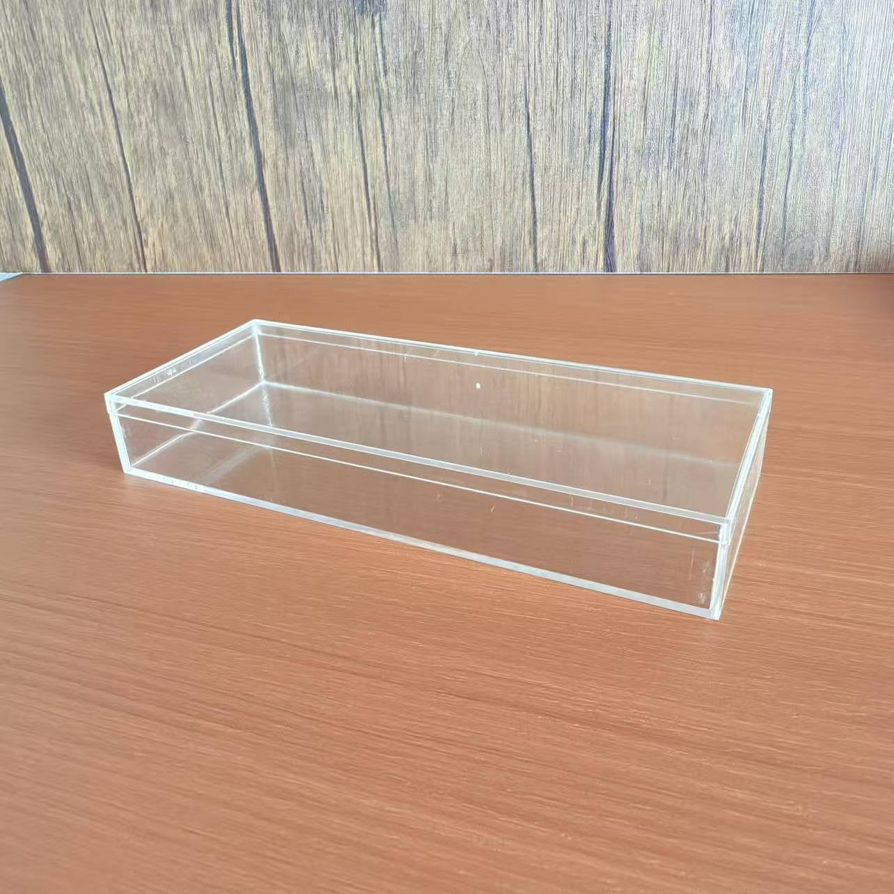 Clear Rectangular Plastic Storage Container with Lid, Food-Grade PS Box
