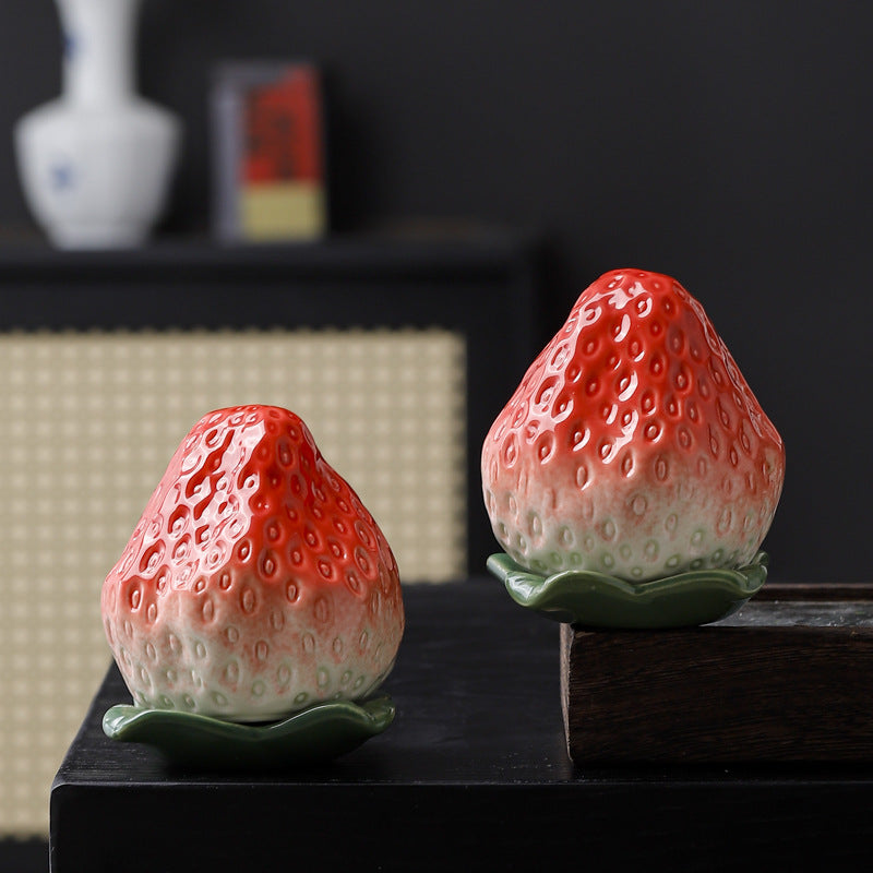 Strawberry Ceramic Storage Jar – Decorative Tea & Candy Canister