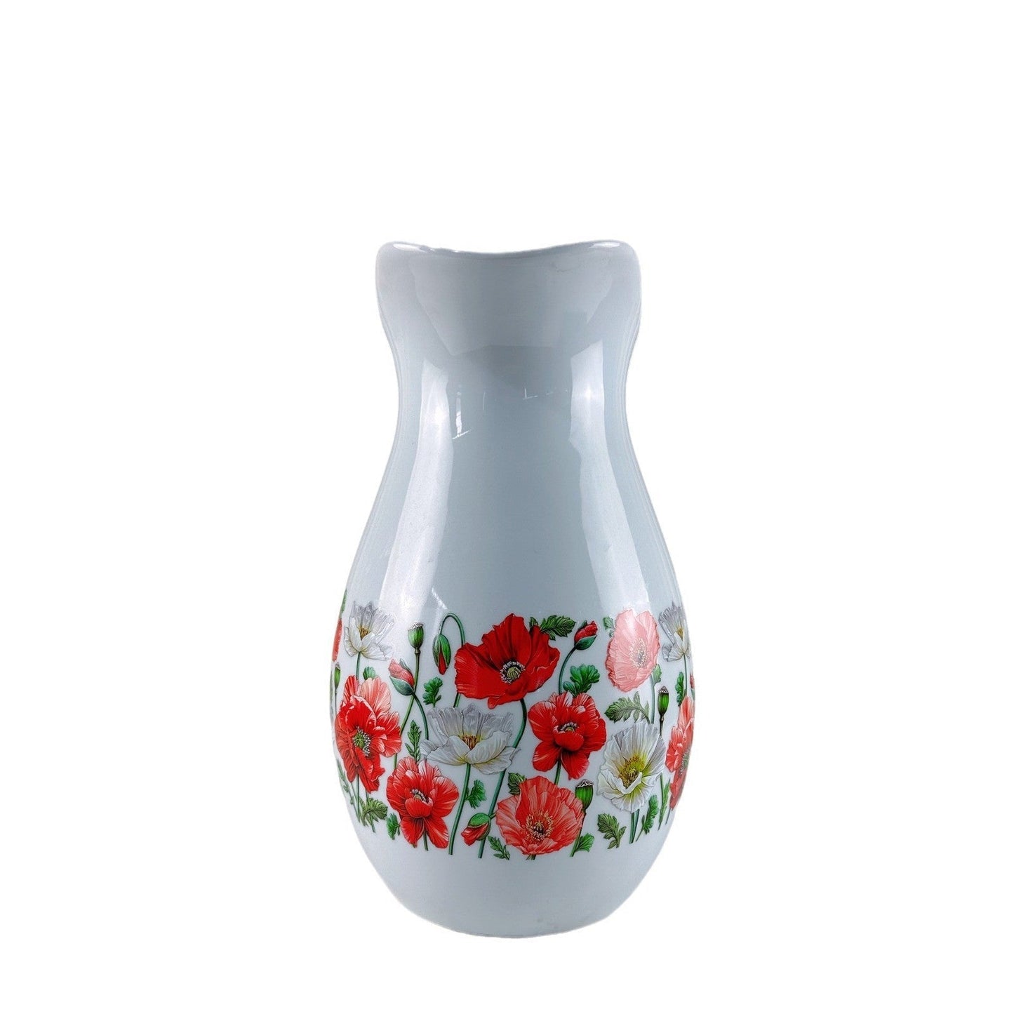 Rustic Ceramic Pitcher Vase – Farmhouse Tabletop Flower Vase
