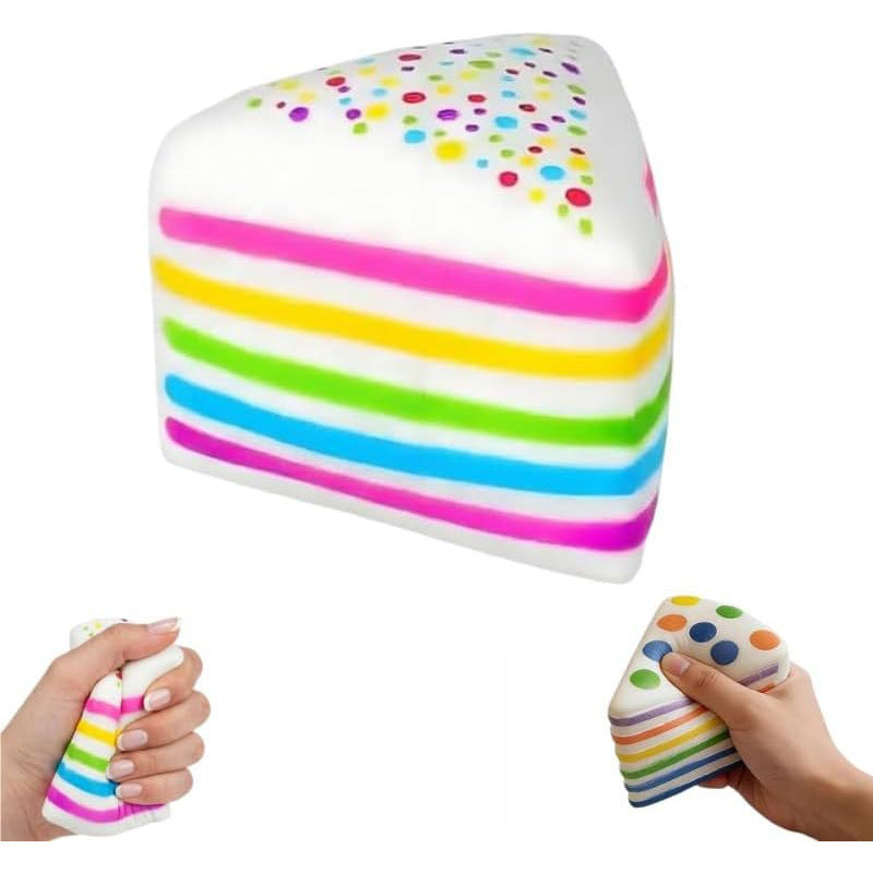 Rainbow Cake Squishy Toy – Snowflake Ice Cube Malt Syrup Stress Relief Fidget