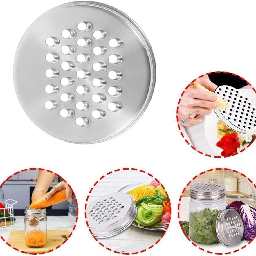 304 Stainless Steel Jar Lid Grater – 70 mm Shredding Cover