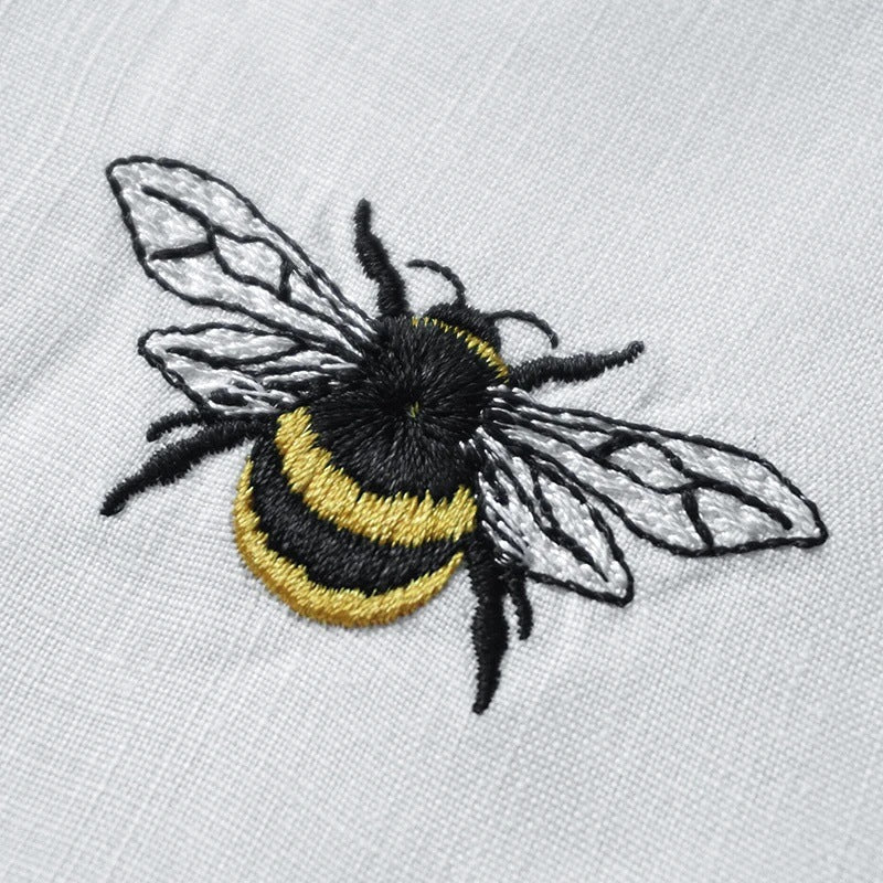 Bee Embroidered Linen Napkin – Decorative Table Linen for Dining & Entertaining
