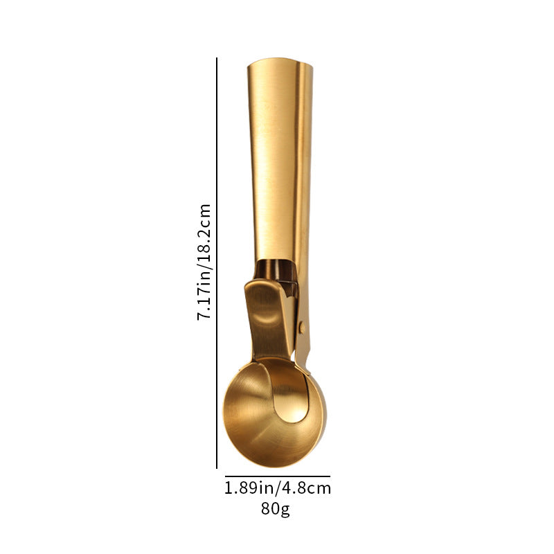 Stainless Steel 2-in-1 Ice Cream Scoop & Melon Baller, Double-Headed Summer Fruit Spoon