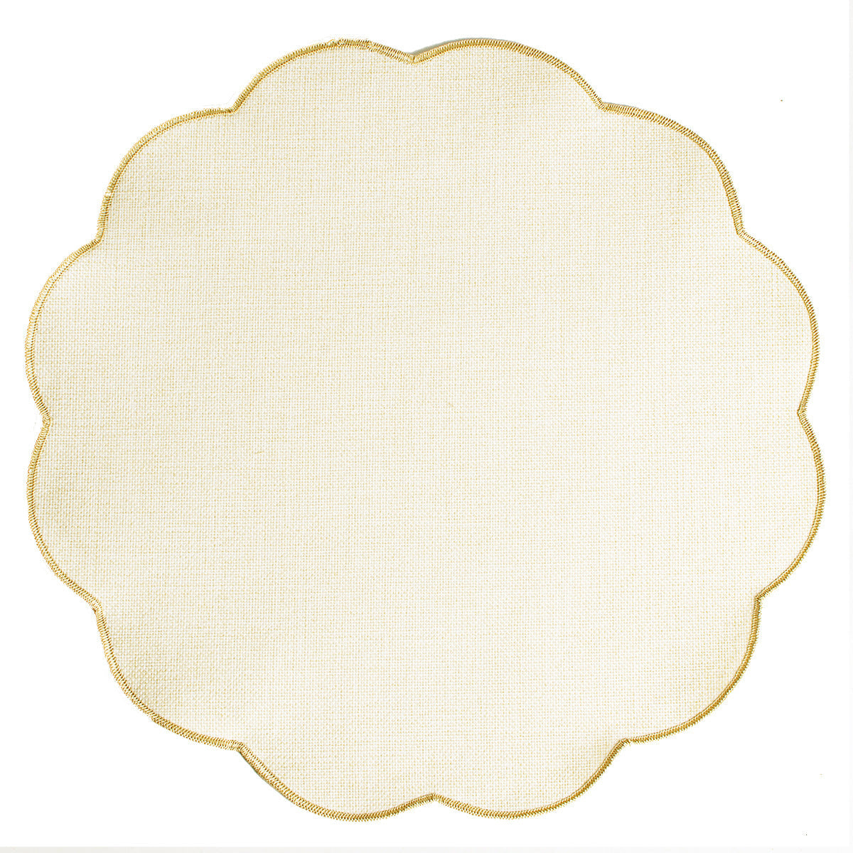 Scalloped Round Placemat – Woven Table Mat  for Dining Tables, Plates & Home Table Settings