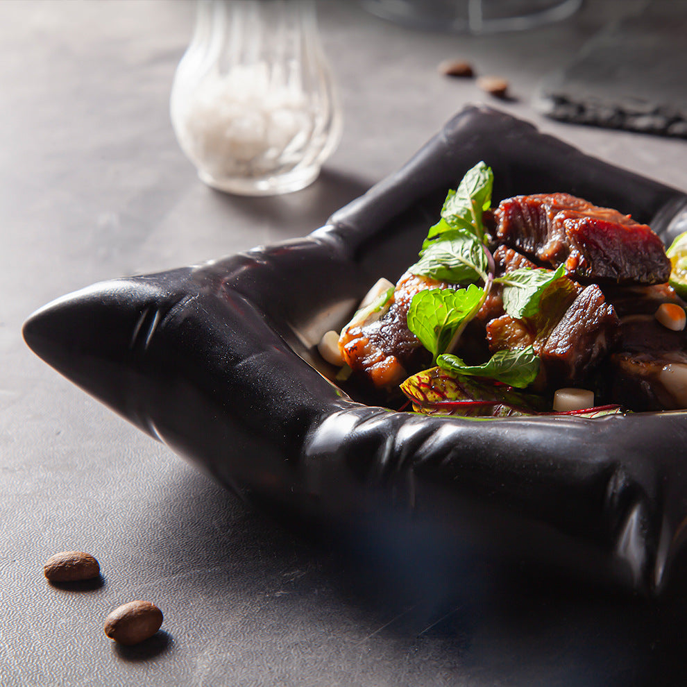 Reactive Glaze Ceramic Plate – Modern Culinary Presentation Serving Plate