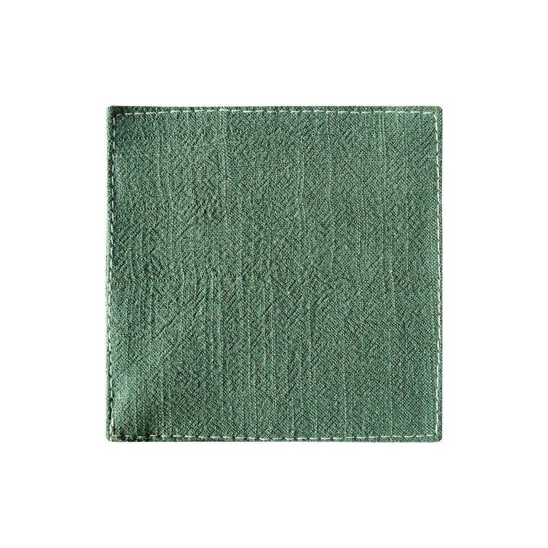 Solid Linen Coaster, Heat-Resistant Tea Cup Mat