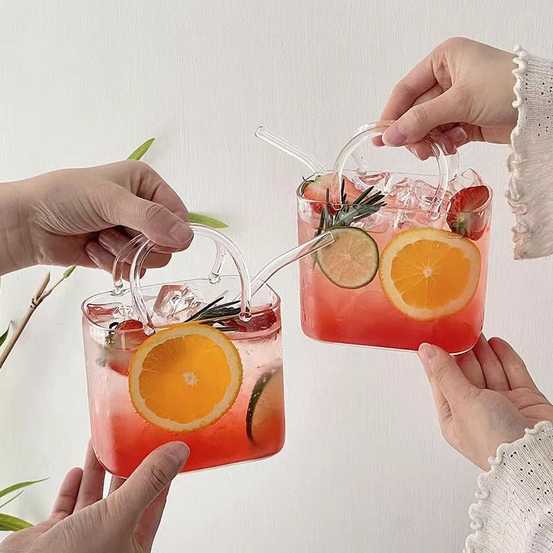Novelty Handbag Glass Cup – Transparent Beverage & Cocktail Glass
