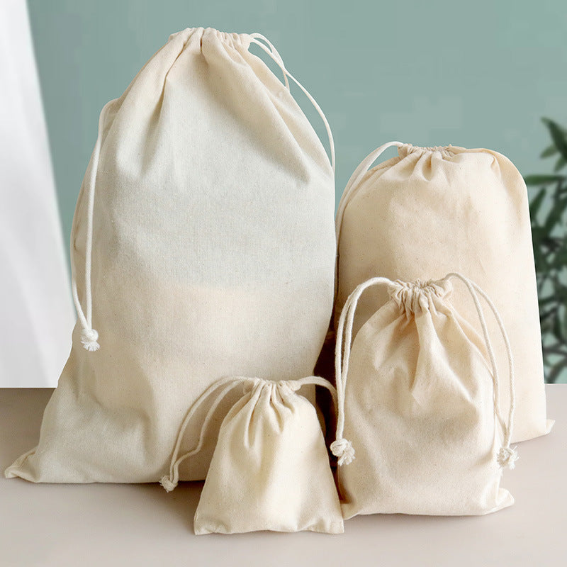 Cotton Drawstring Bag, 30 x 40 cm Eco-Friendly Canvas Storage Tote