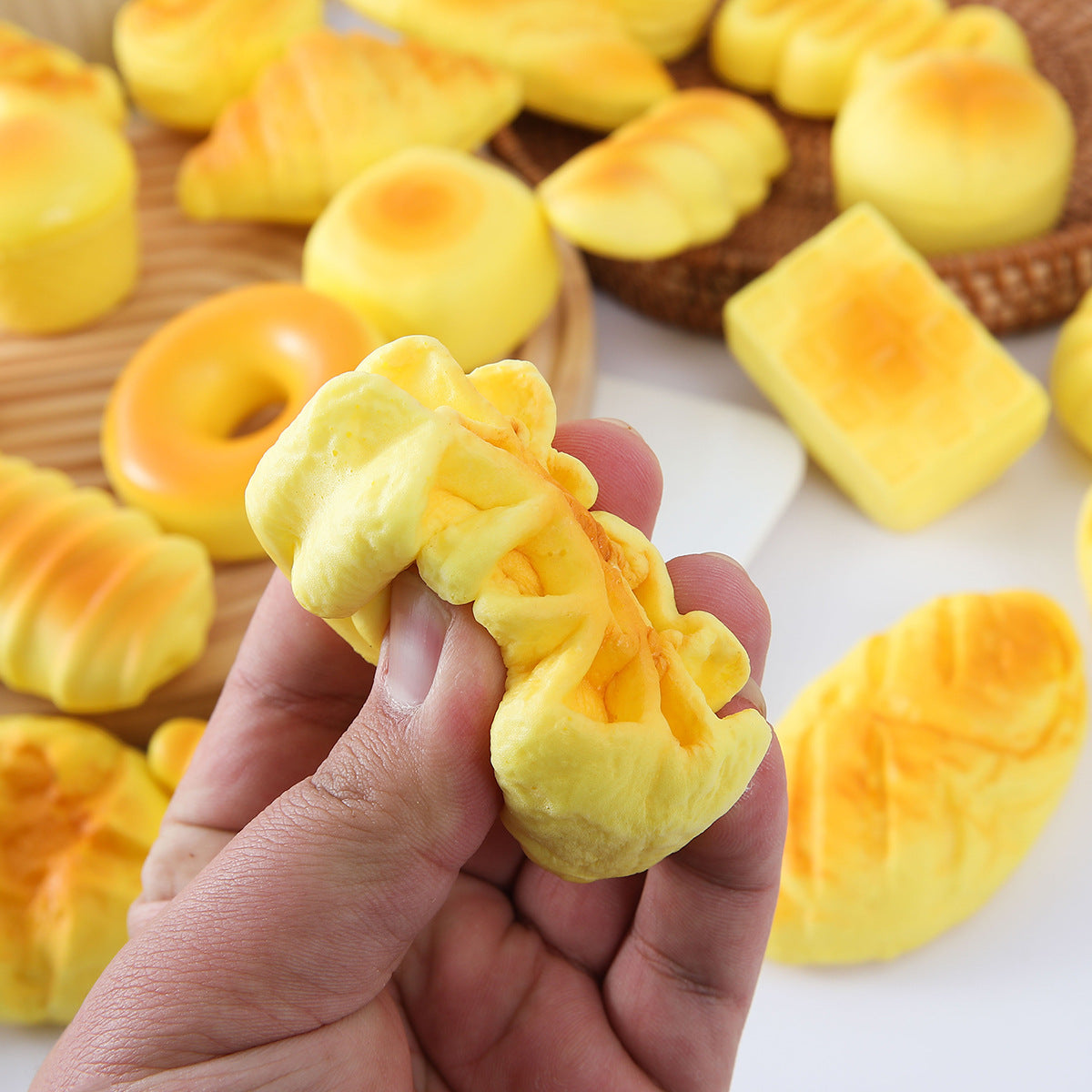 Soft Bread Squishy Toy – Slow Rising Cake Stress Relief Fidget Toy