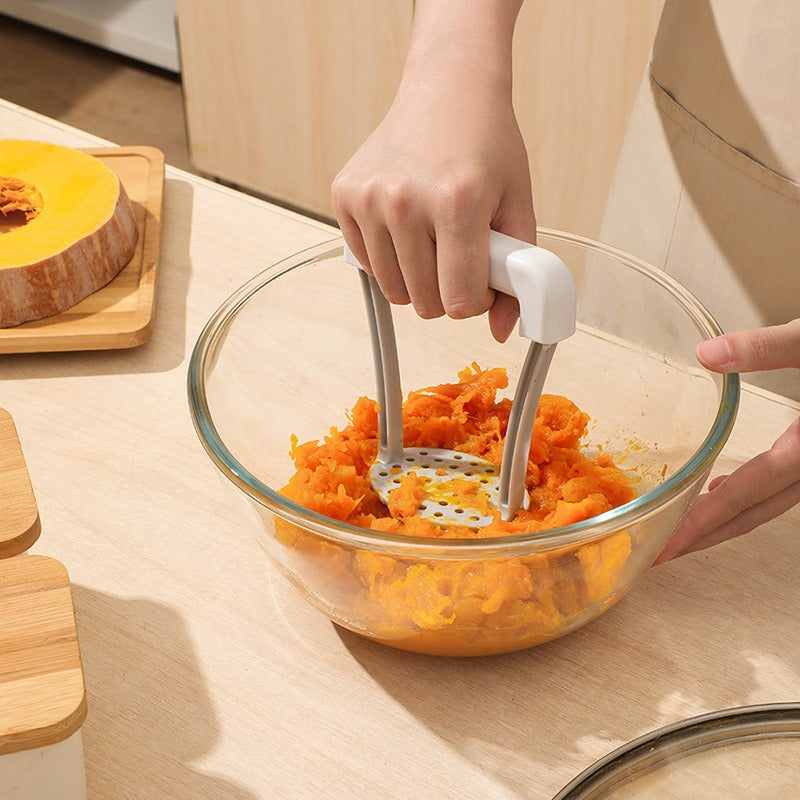 White Potato Masher – Lightweight One‑Press PP Potato Masher for Smooth Mashed Potatoes & Vegetables
