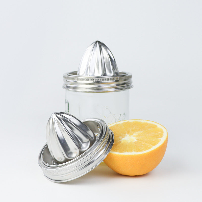 304 Stainless Steel Manual Citrus Juicer Set – 86 mm Juicing Lid with Glass Jar