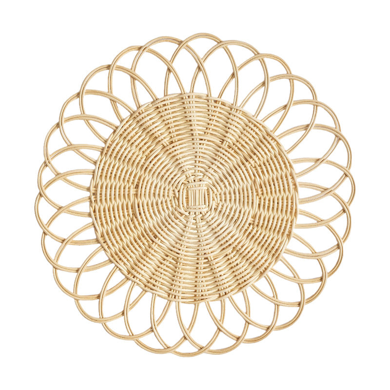 Handwoven Rattan Placemat – Rustic Table Mat & Coaster Collection