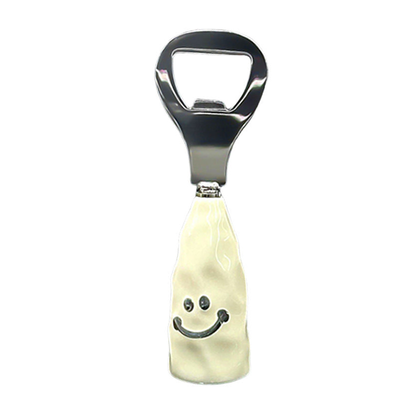 Smiley Face Bottle Opener with Decorative Handle – Stainless Steel Beer Opener