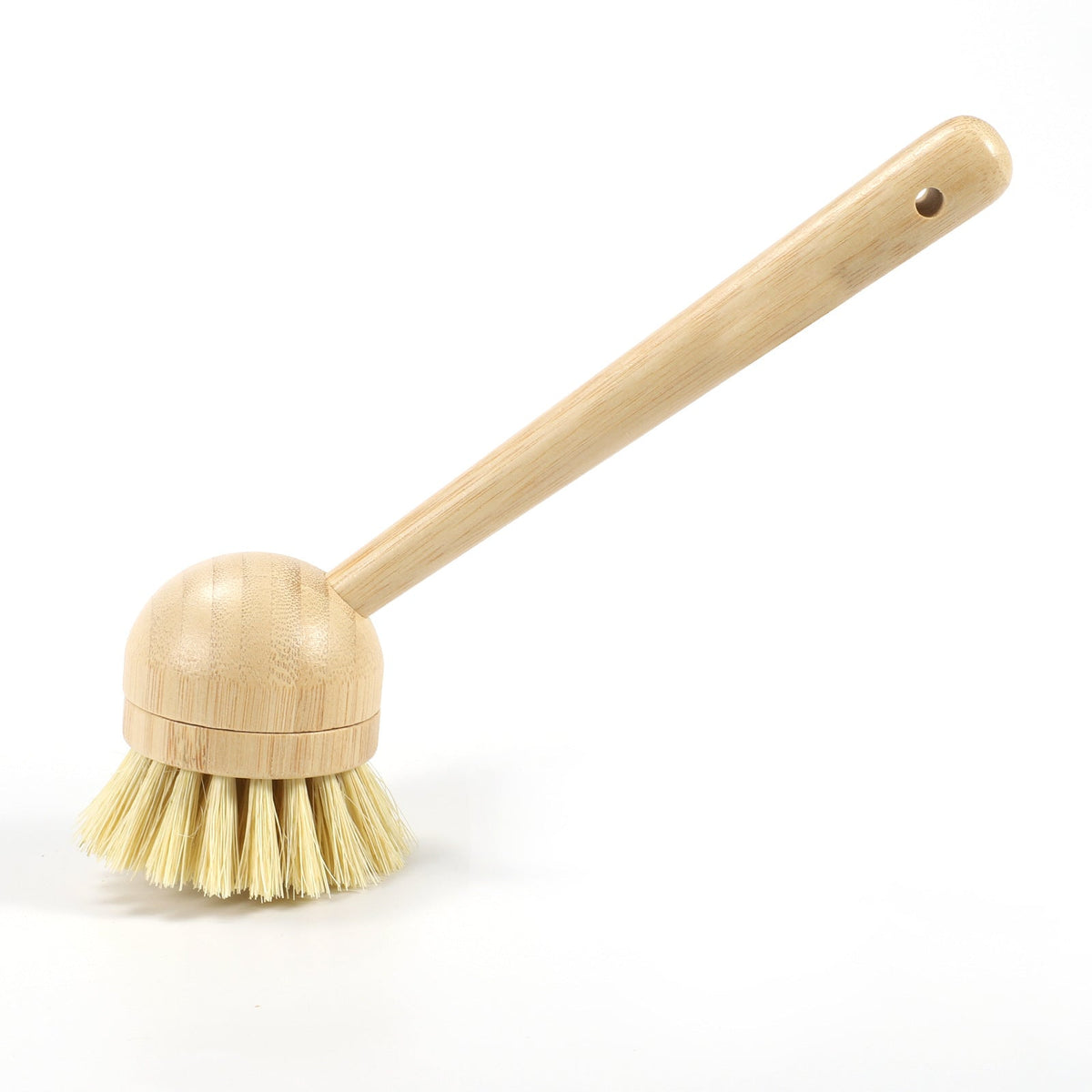 Bamboo Dish Cleaning Brush – Long Handle Sisal Bristle Scrubber