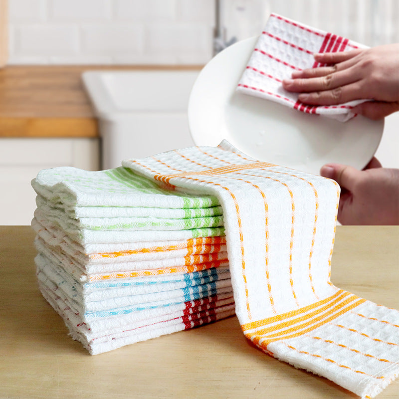 Cotton Waffle Dish Cloths, 4-Pack Kitchen Cleaning Towel Set
