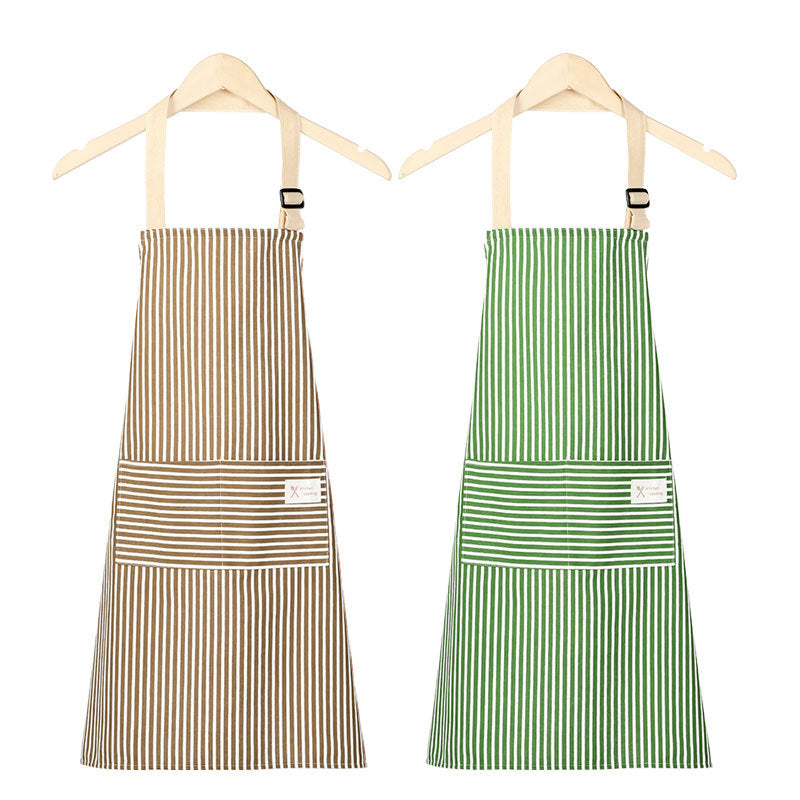 Cotton Linen Apron for Women, Cute Sleeveless Kitchen Smock with Front Pocket
