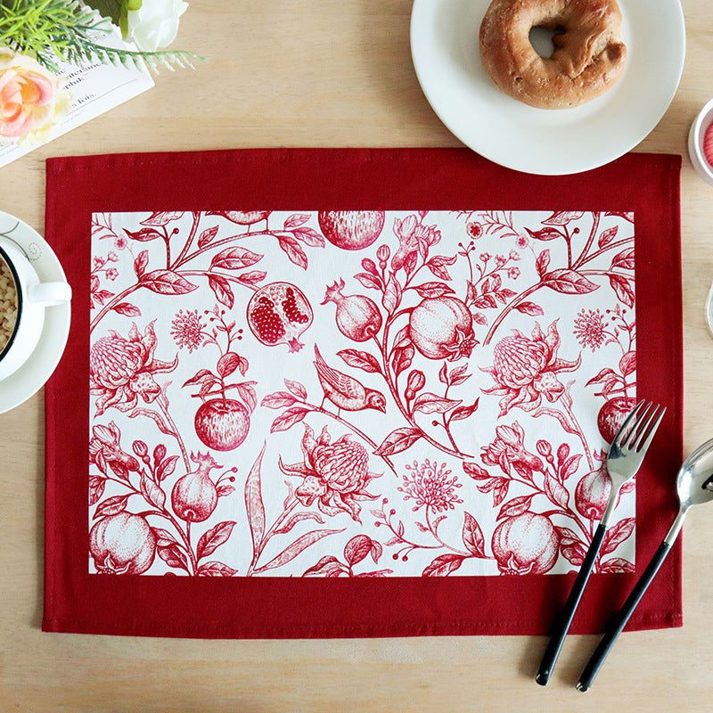 Cotton Canvas Placemat, Printed Tablecloth & Napkin