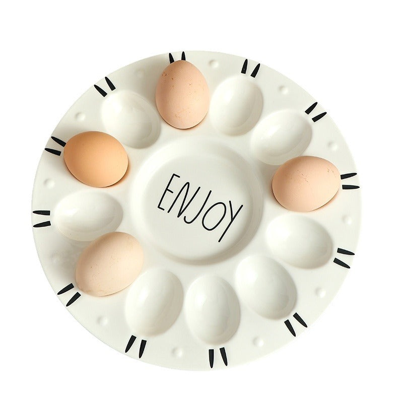 Ceramic Deviled Egg Tray – Easter Egg Display & Serving Plate