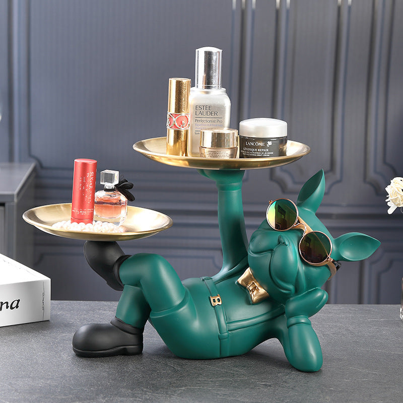 French Bulldog Key Holder Tray – Entryway Organizer Decorative Sculpture