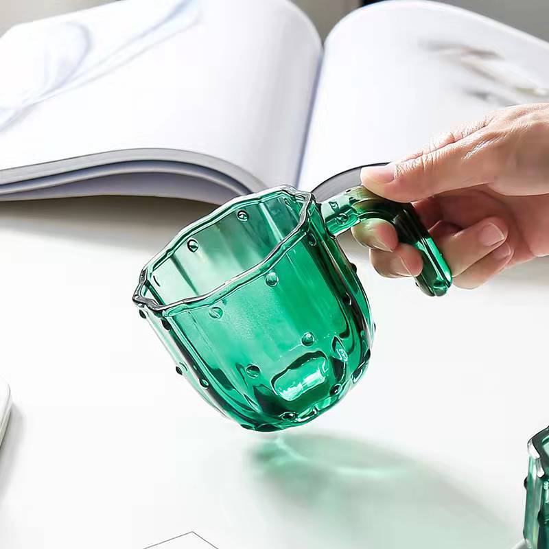 Stackable Cactus Glass Cup Set – Drinking Glasses for Water, Tea & Milk