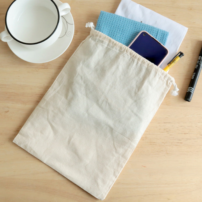 Cotton Drawstring Bag, 30 x 40 cm Eco-Friendly Canvas Storage Tote