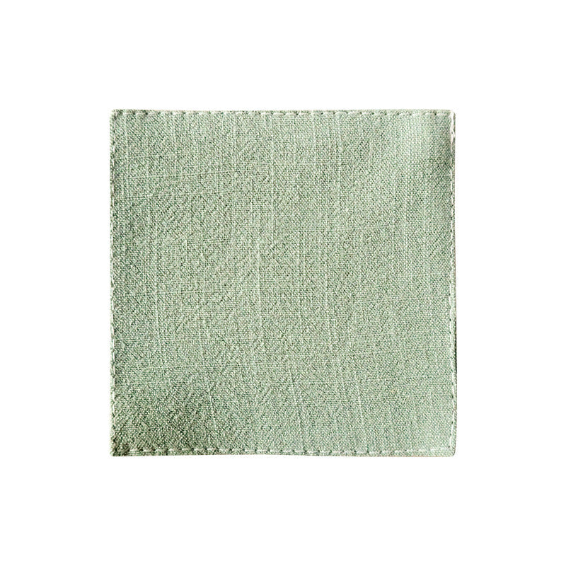 Solid Linen Coaster, Heat-Resistant Tea Cup Mat