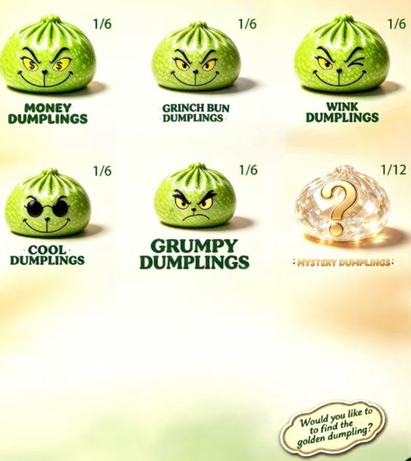 12-Pack Green Christmas Dumpling Squishy Toys, 8.5cm TPR Stress Relief Fidget Toys