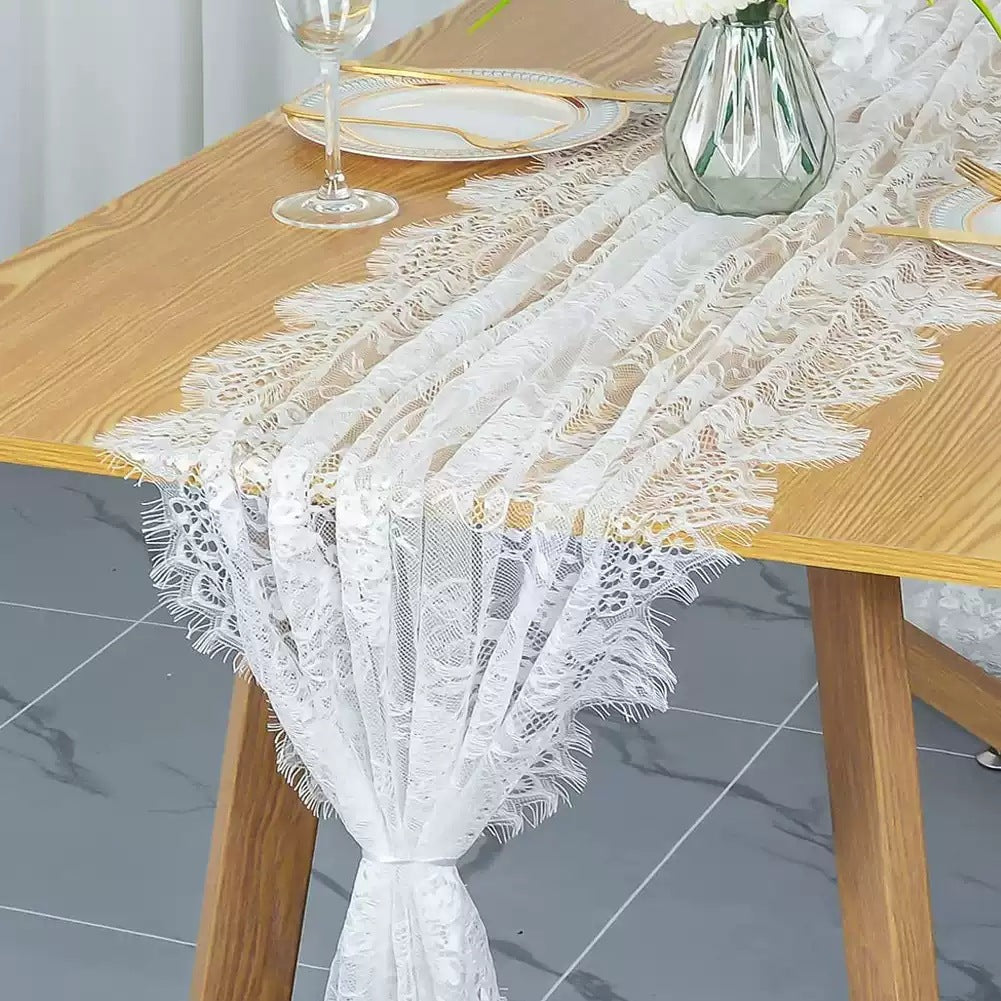 French Embroidered Lace Table Runner