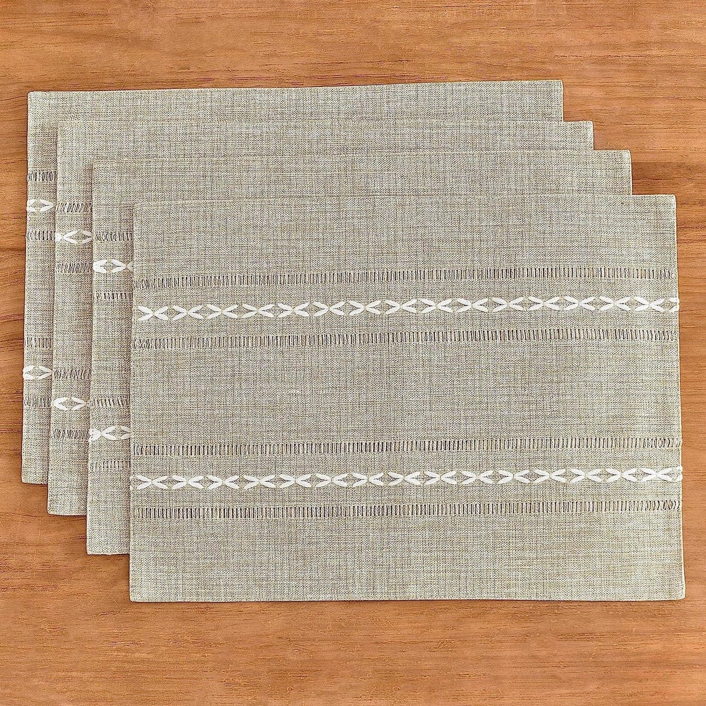 Woven Cotton Linen Placemat, Natural Heat-Resistant Table Mat for Coffee, Tea and Dining
